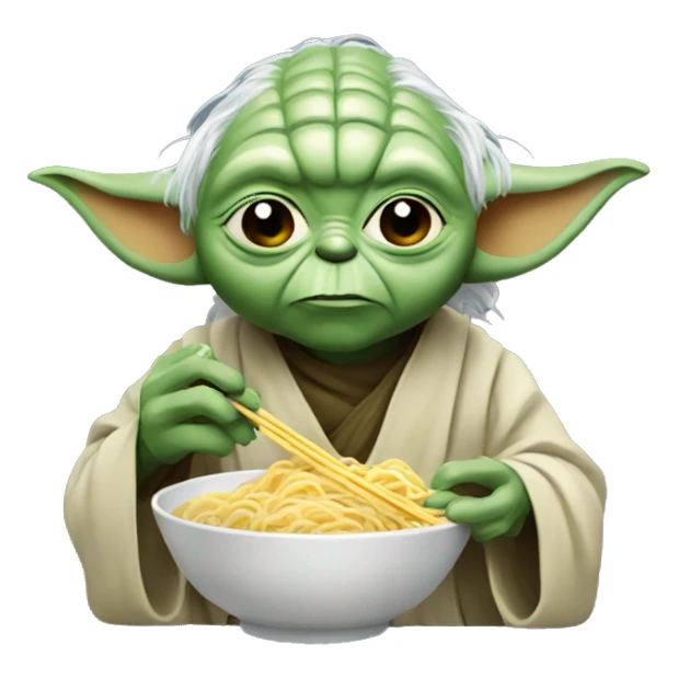 yoda eating noodles sticker