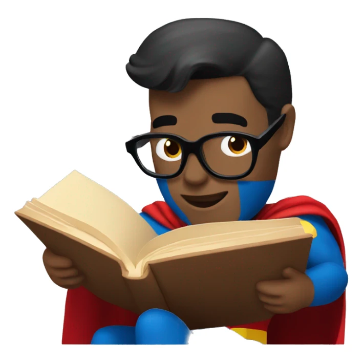 Full Superman reading a book sticker