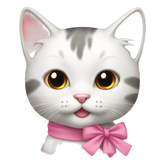 Kitty with pink bow sticker