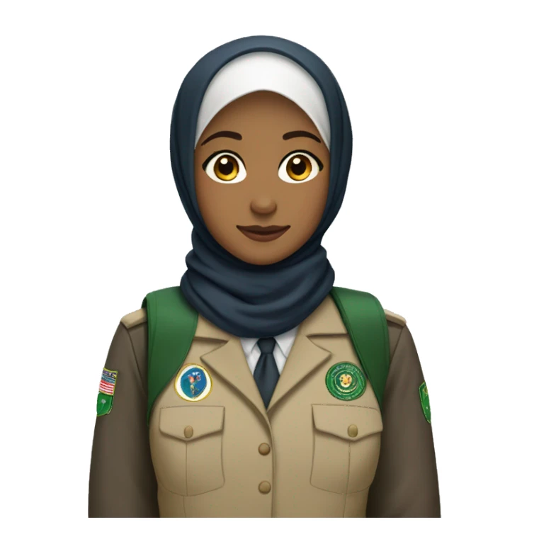 Hijabi with a scout uniform sticker