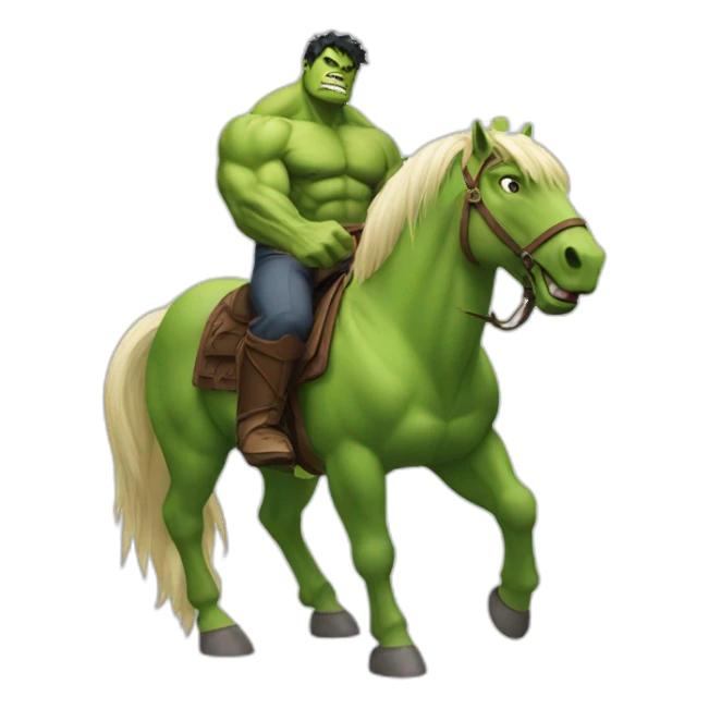 Hulk on a horse sticker