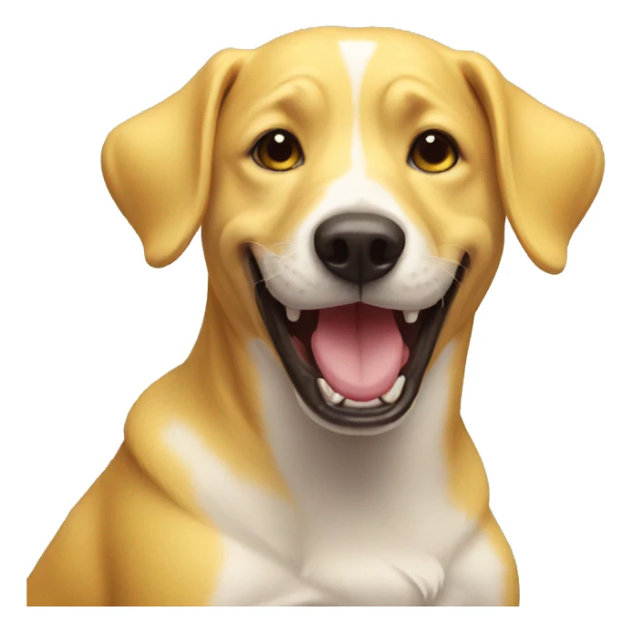 giggling dog yellow sticker