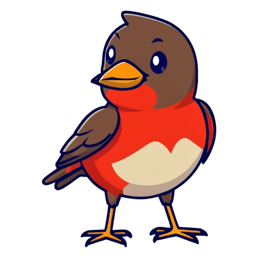 sweet little red robin bird sticker