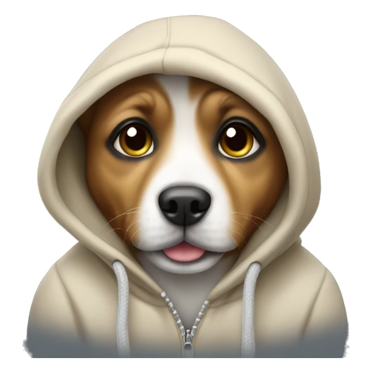 Cute dog wearing hoodie sticker