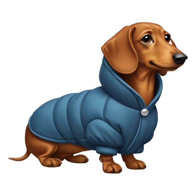 Dachshund in a puffy coat sticker