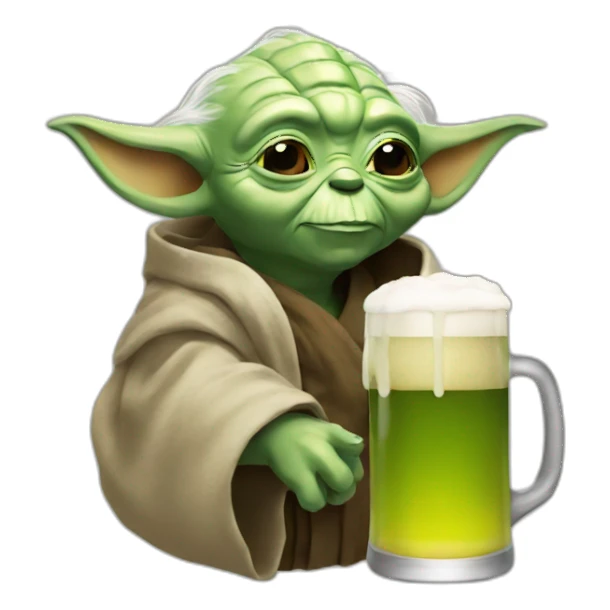Yoda drink a beer sticker