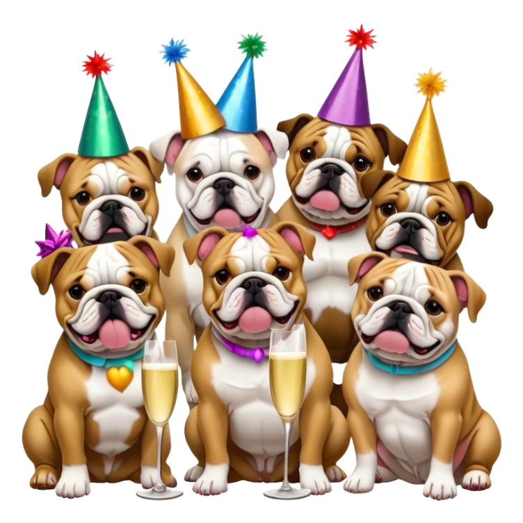 Bulldog partying  sticker
