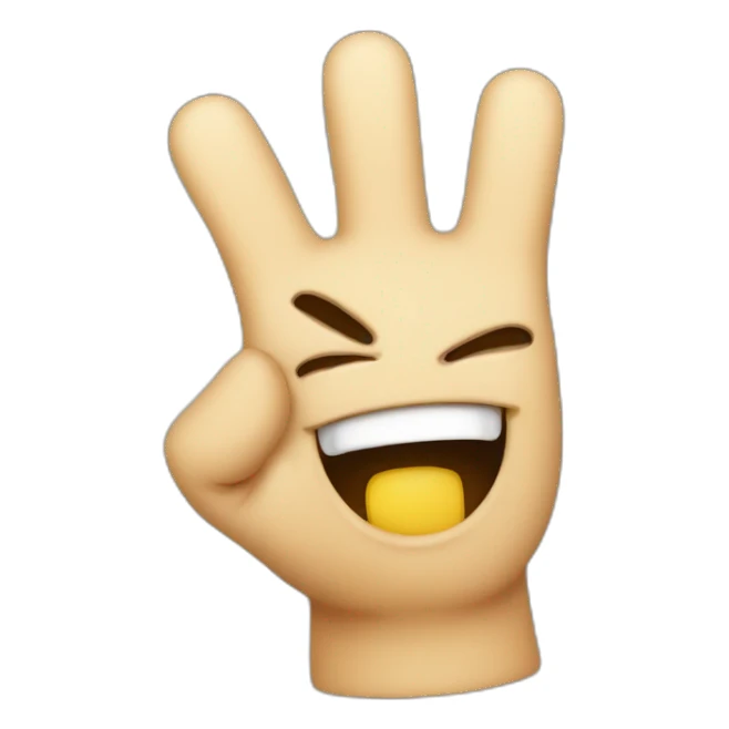 laughing crying finger guns aimed head on sticker