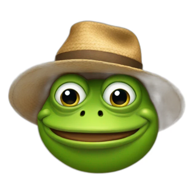 happy pepe with hat sticker