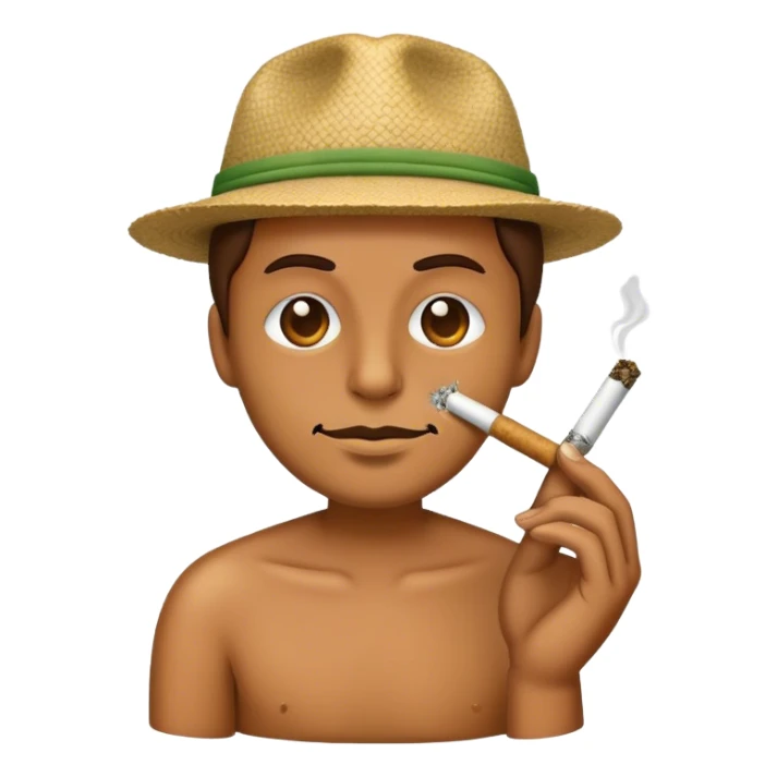 Emoji smoking a hemp joint  sticker