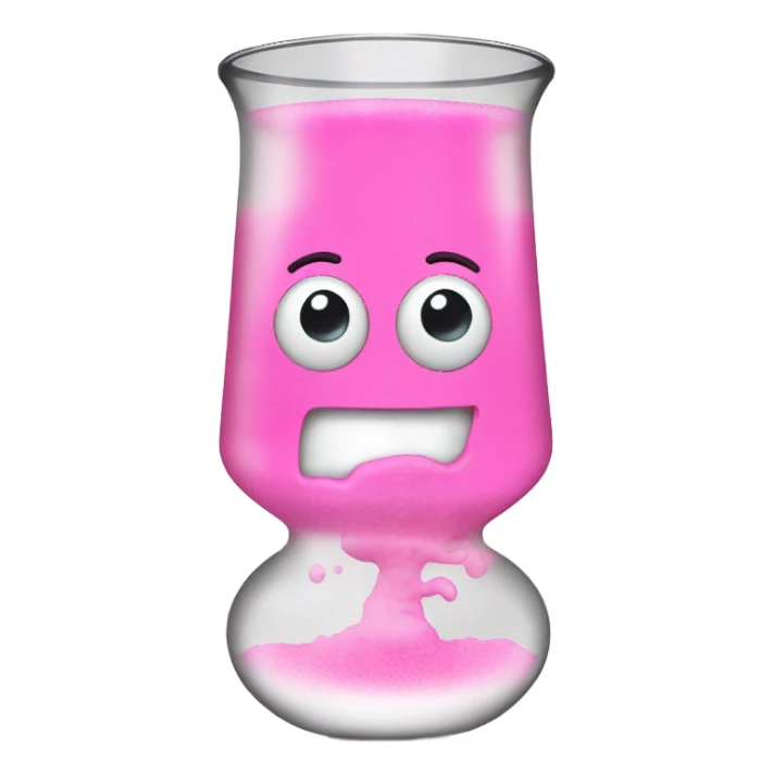 pink sorbent in a glass beaker sticker