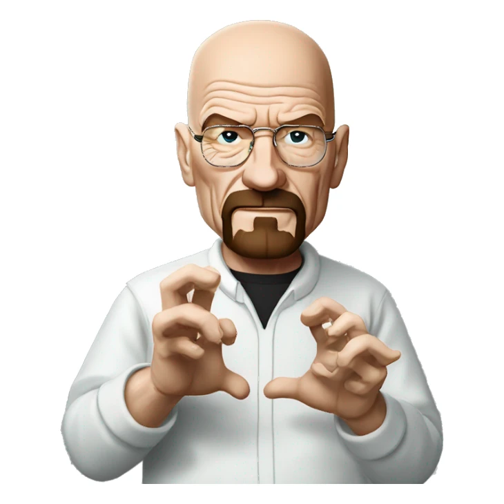 walter white making a heart with his hands sticker