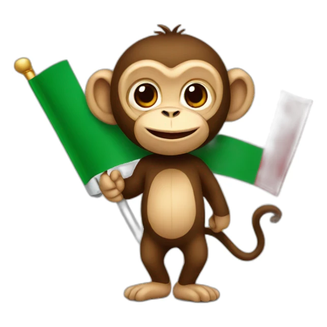 Monkey with Italian flag sticker