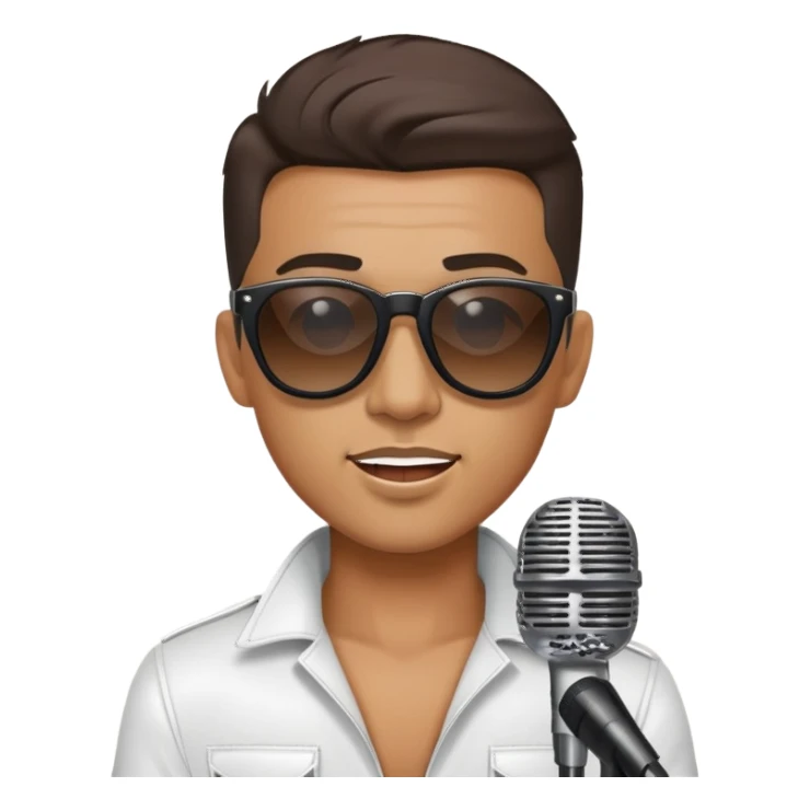 cool male singer with sunglasses and microphone sticker