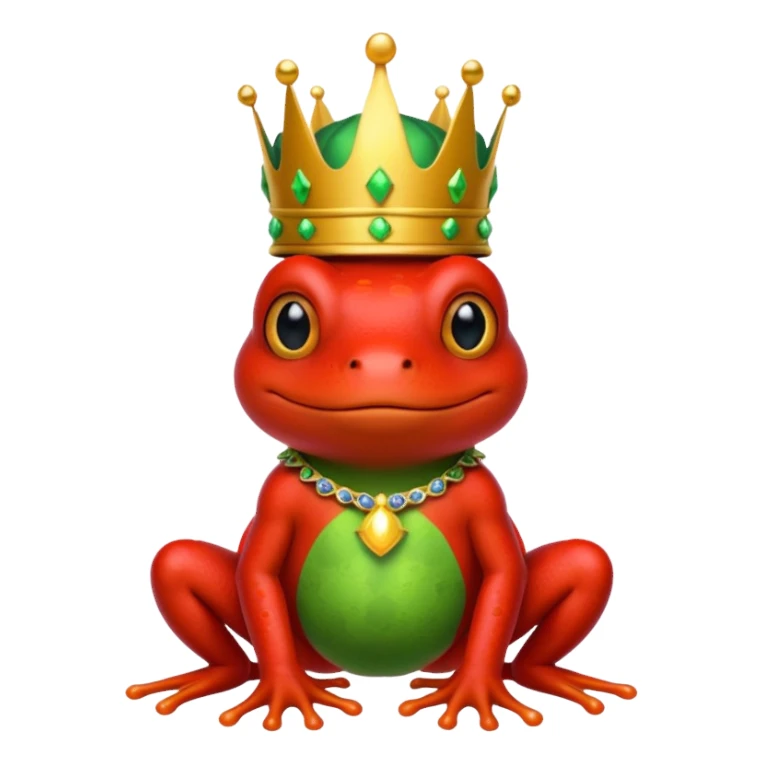 red frog in royal outfit and  sticker