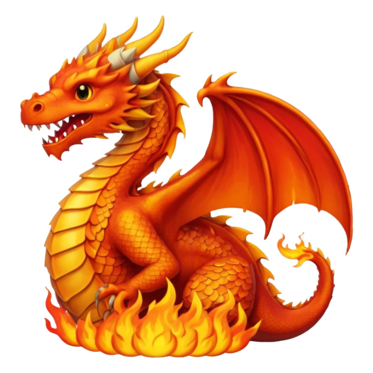 um dragão pegando fogo sticker