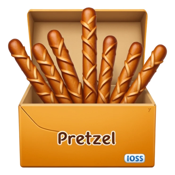 Pretzel sticks on box sticker