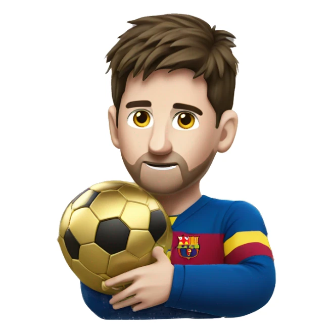 O messi com uma bola de ouro  sticker
