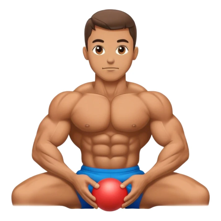 bodybuilder doing swiss-ball crunches sticker