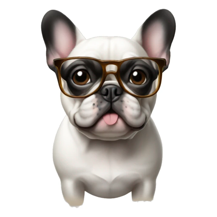 French bulldog with glasses sticker