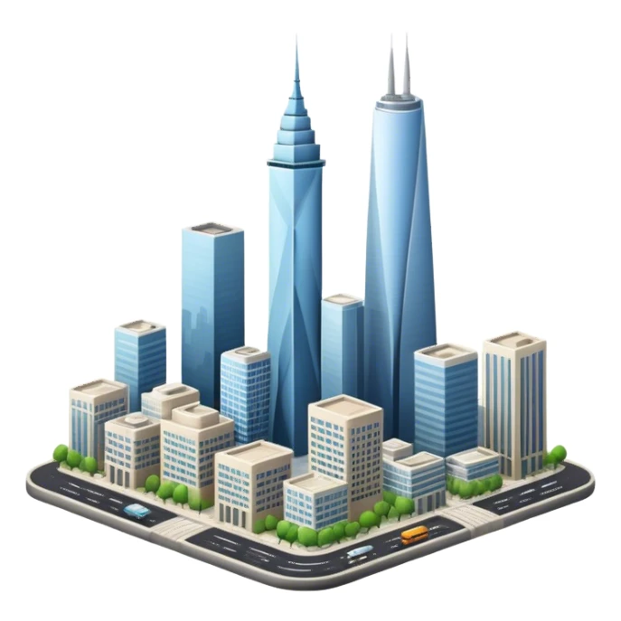 CITY WITH BIG TOWER IN MIDDLE sticker