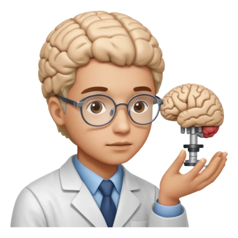 cientista estudando o cérebro sticker