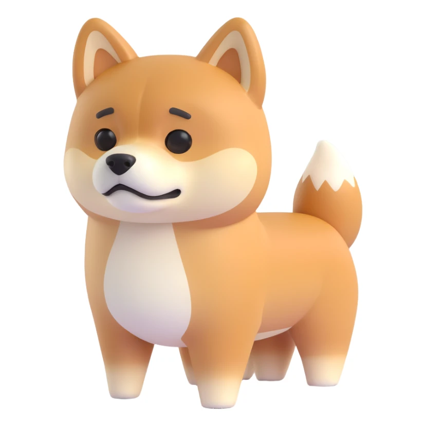 shiba inu standing, sad sticker