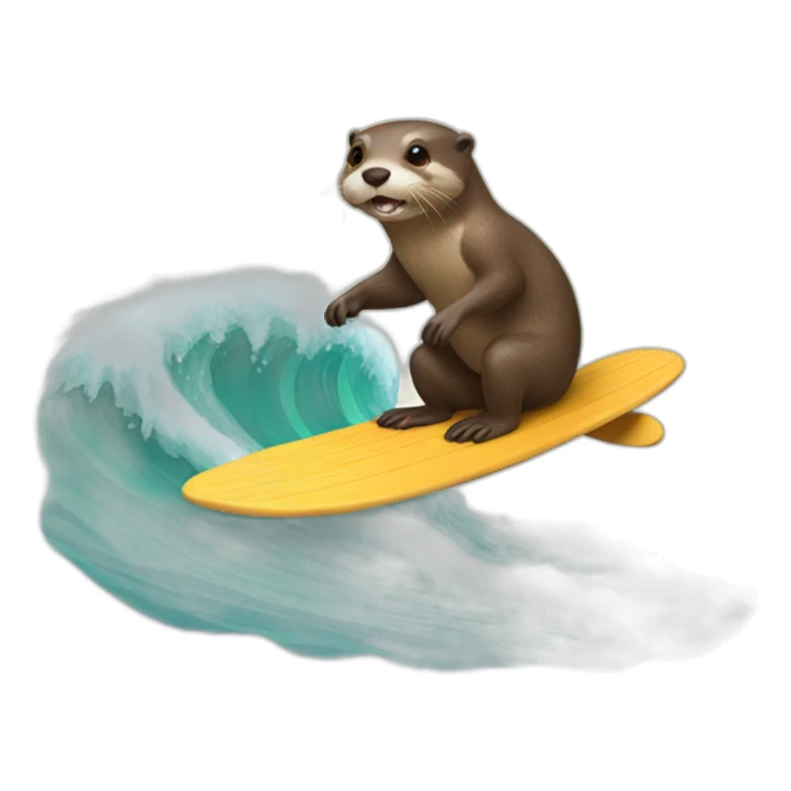 Otter surfing sticker