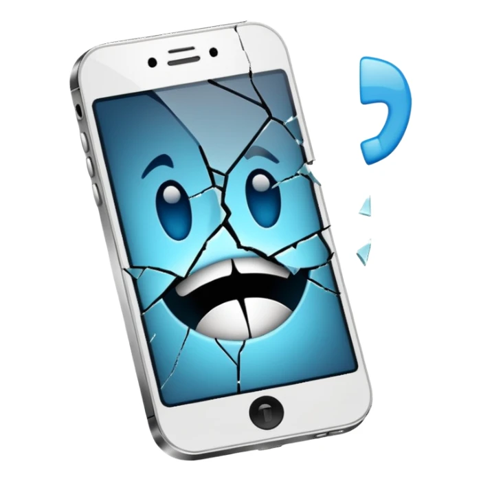 broken white phone sticker