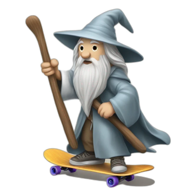 gandalf on a skateboard sticker