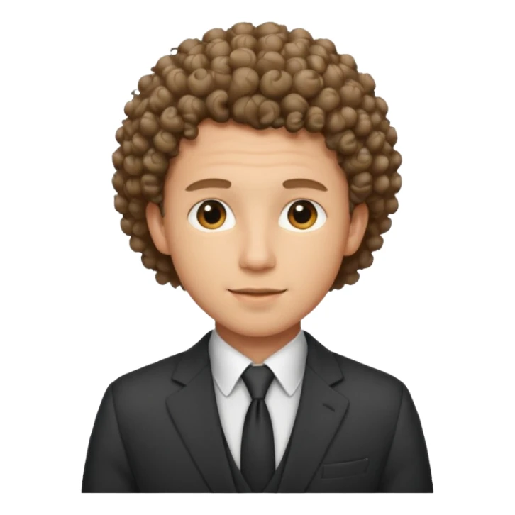 curly-haired man in a suit sticker