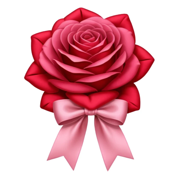 Rose flower and ribbon sticker