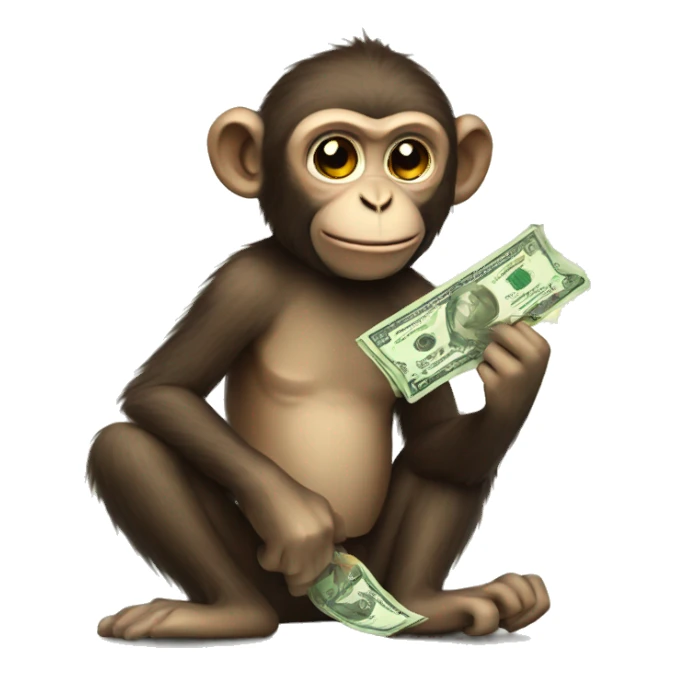 Monkey with money sticker