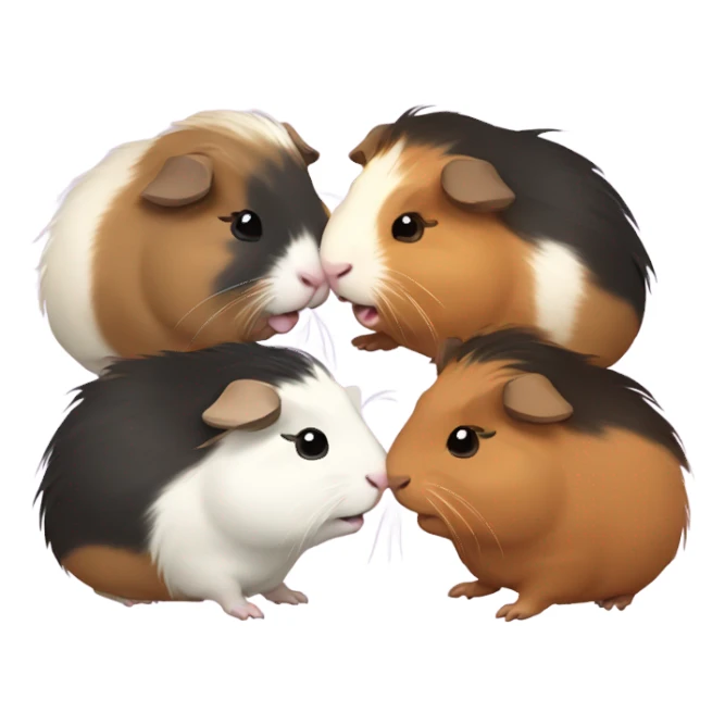 4 Guinea pigs fighting sticker