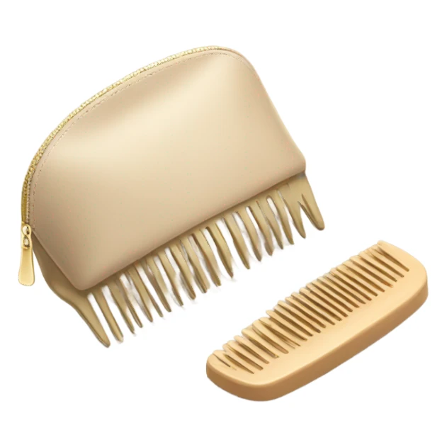 beige comb and cosmetic bag sticker
