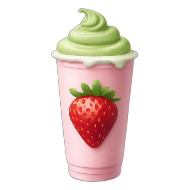 strawberry matcha latte sticker