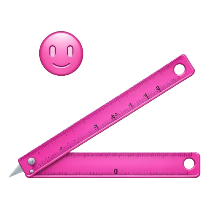 mac os icon, ruler, measures, bright pink sticker