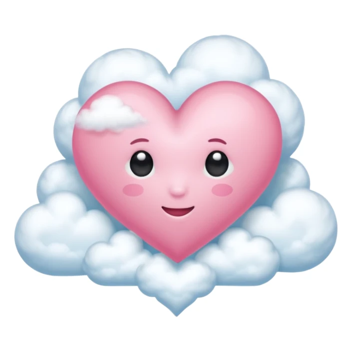 Coração rosa + nuvem  sticker