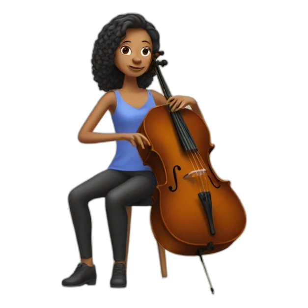 Woman playing cello sticker