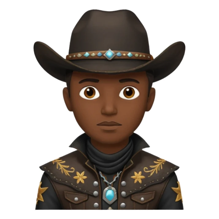 cowboy in black costume sticker
