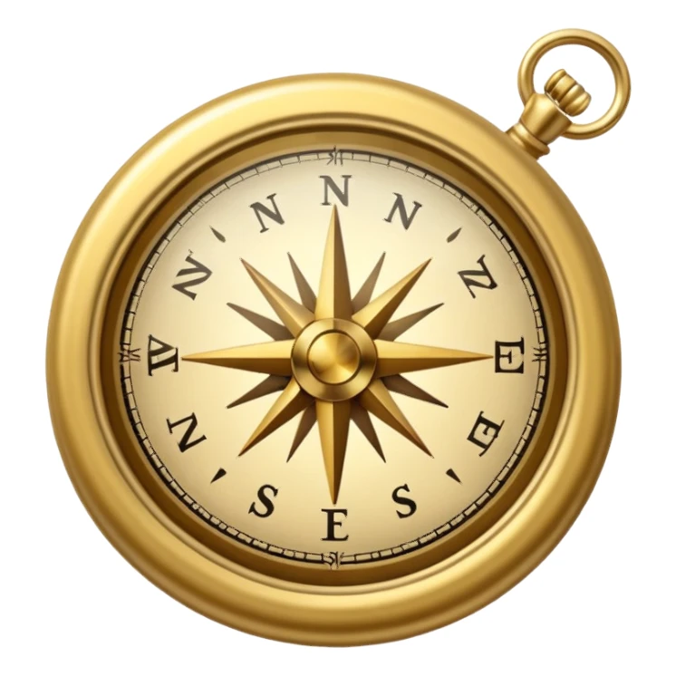 Kompass in gold sticker