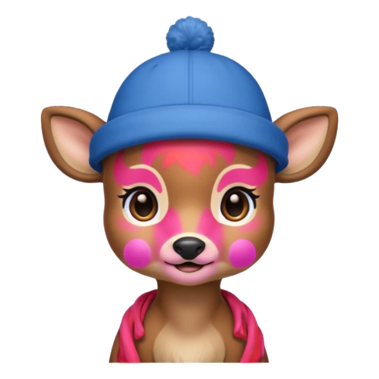 blue hats, baby deer sticker