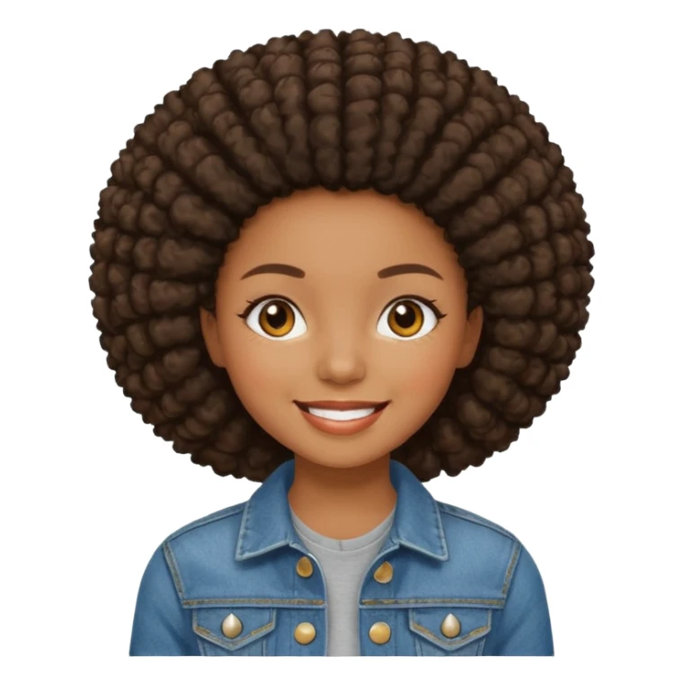 afro girl in jean jacket sticker