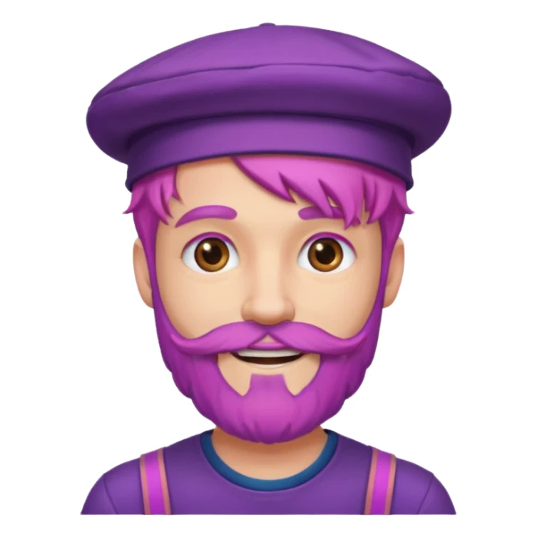 purple bearded, pink haired man with hat sticker