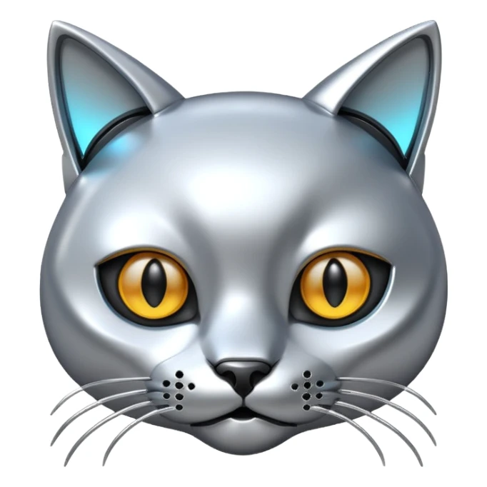 robot cat head sticker