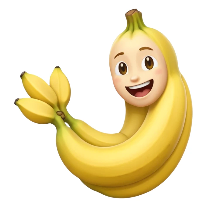 happy banana flexing biceps sticker