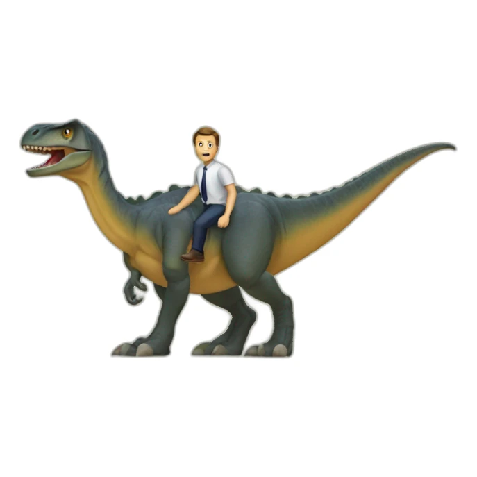 Homme sur dinosauremacron sticker