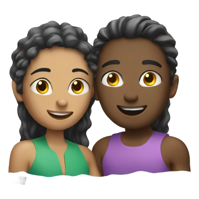 Two friends swimming in a pool sticker