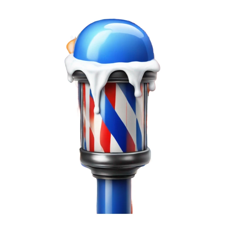 Barber pole dripping colors on fire sticker