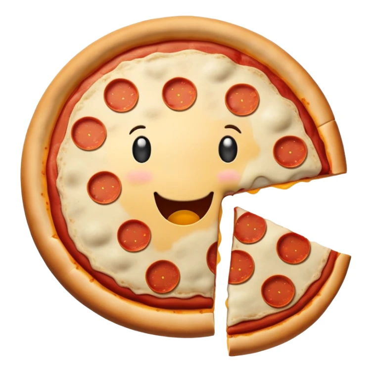 silly pizza with a face sticker